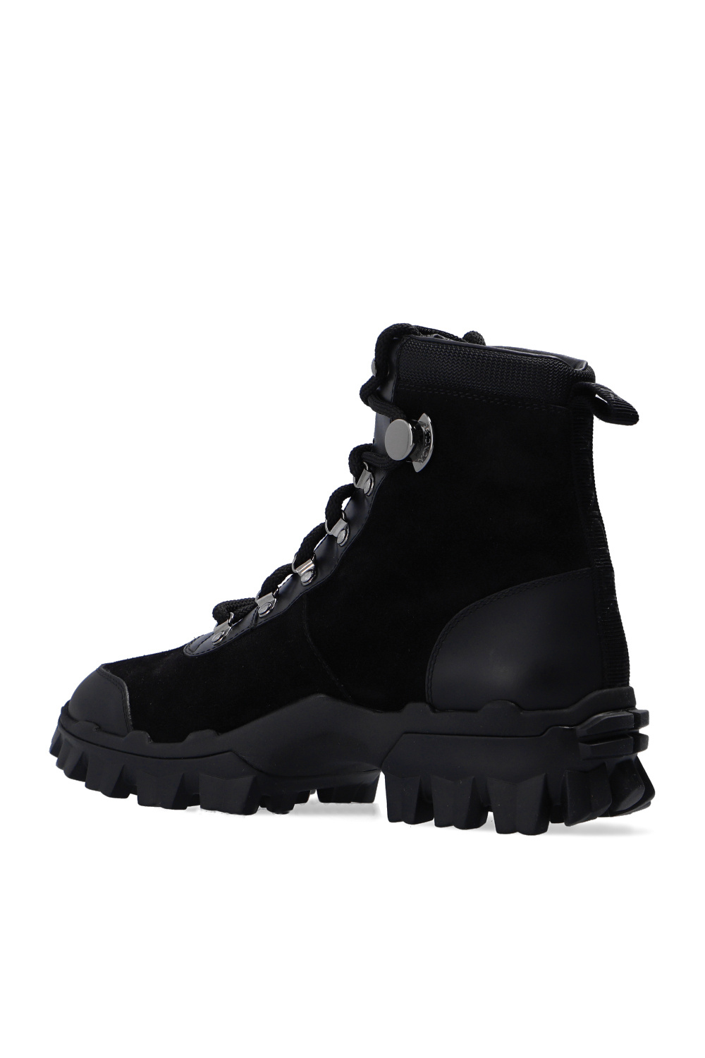 Moncler helis logo-print discount leather-trimmed suede ankle boots